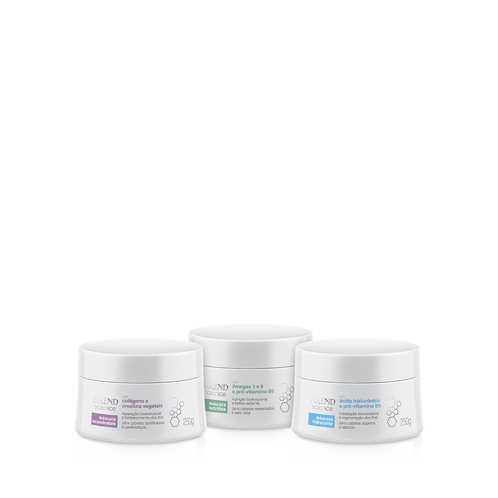 Kit Máscaras Hidratação + Nutrição + Reconstrução | Amend Science